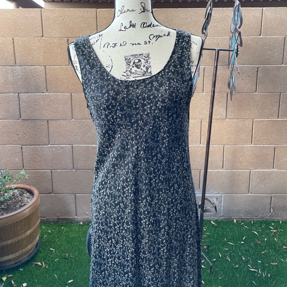 Vintage DKNY Maxi Delicate Floral Sleeveless Scoop Neck Dress 10 - Picture 2 of 10